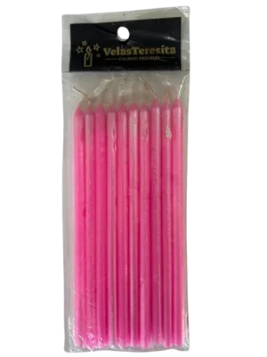 Vela Larga Rosa x10
