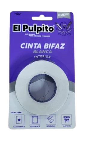 Cinta El Pulpito Bifaz Blanca Interior 20mmx2cm X1