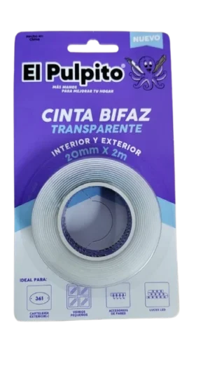 Cinta El Pulpito Bifaz Transp Int./Ext 20mmx2cm X1
