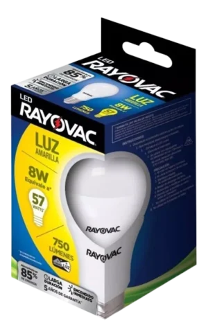 RAYOVAC LED 8W AMARILLA X10